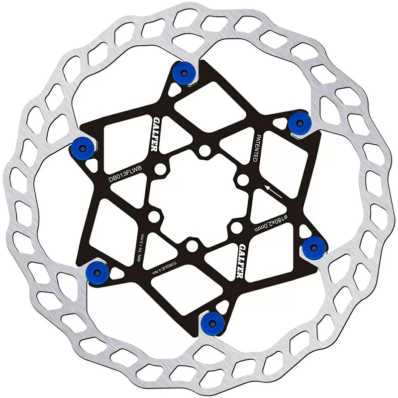 Galfer Floating Wave Disc Brake Rotor – 180mm x 2.0mm 6-Bolt Blue