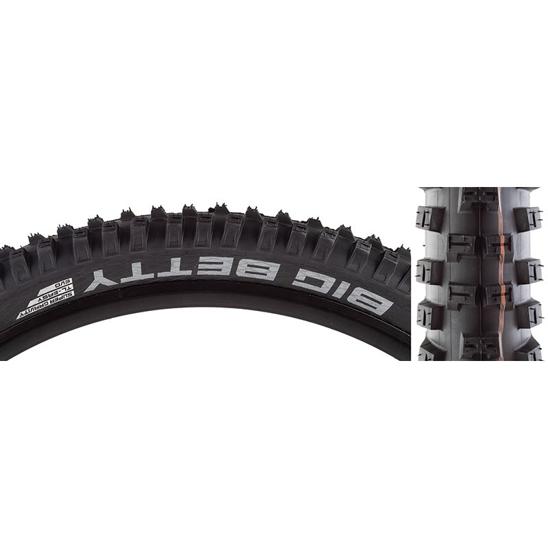 Schwalbe Big Betty Tire – 27.5 x 2.4″ Tubeless Folding BLK Evolution Line Addix Soft Super Gravity