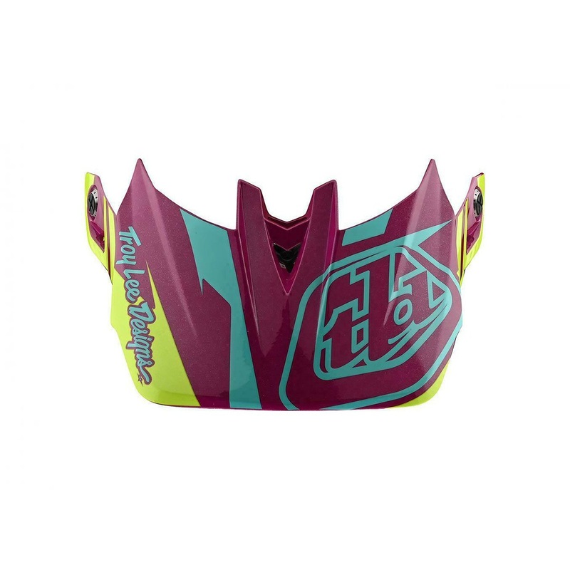 Troy Lee Designs D4 Replacement Visor – Slash – Purple-Yellow
