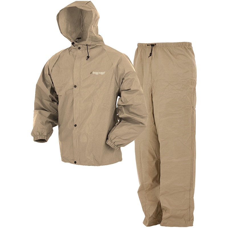 Frogg Toggs Pro Lite Rainsuit in Khaki – Small Size