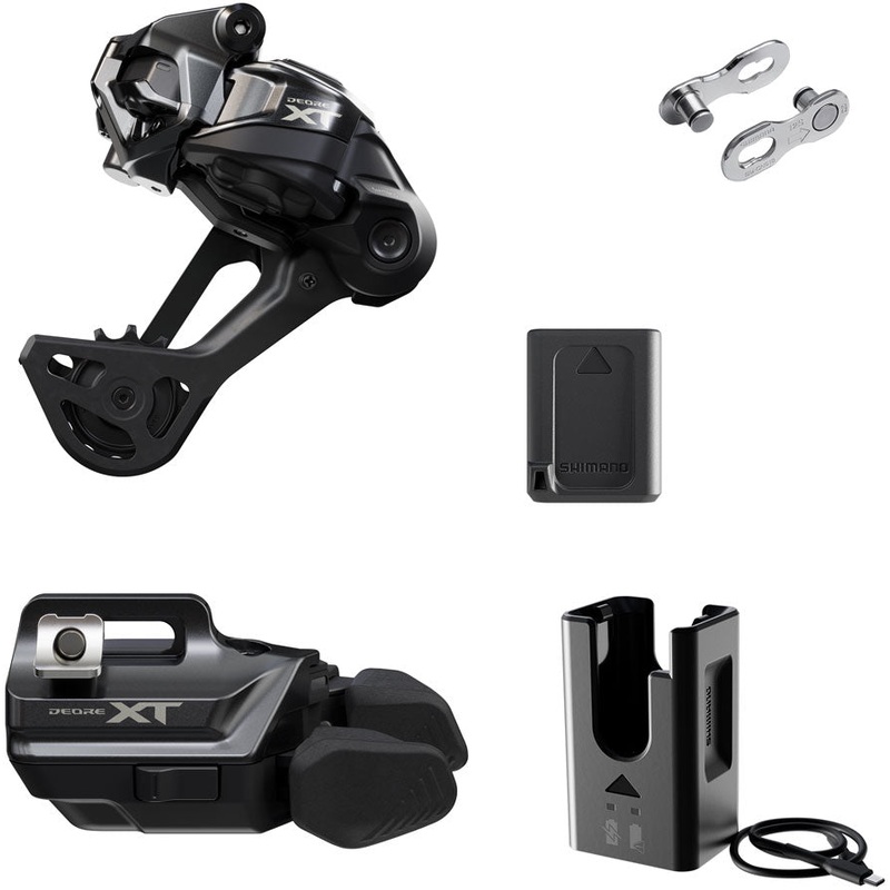 Shimano Deore XT M8250 Di2 Wireless Upgrade Kit – M8250-SGS Rear Derailleur, M8250-IR I-SPEC EV Shifter, Battery,