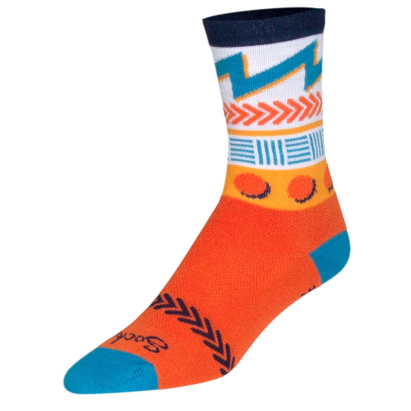 SockGuy Crew Doodle Socks – 6″ Orange Small/Medium