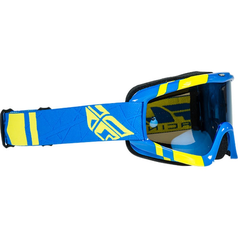 Fly Racing Zone Goggle-Youth-Blue/Hi-Vis-Chrome/Smoke Lens