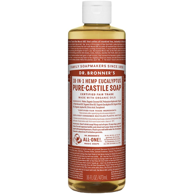 Dr. Bronner’s Eucalyptus Liquid Soap & Shampoo – 16 oz All-in-One Cleanser