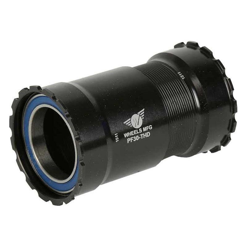Wheels Manufacturing PressFit 30 Bottom Bracket with ABEC-3 Bearings: Threaded Black