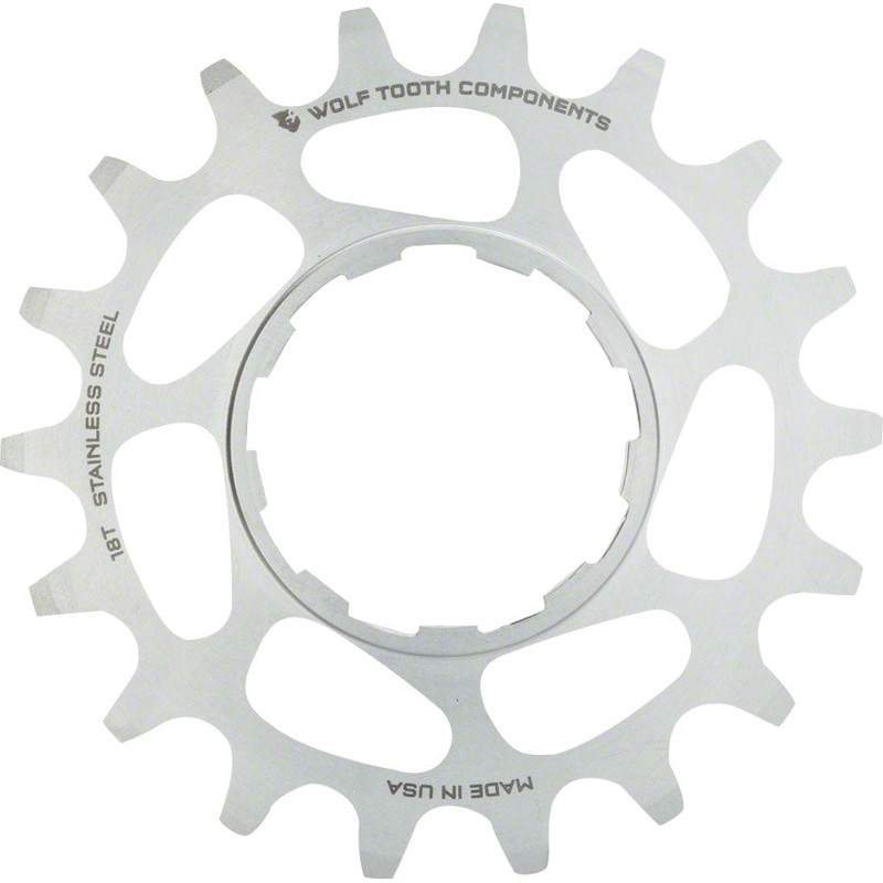 Wolf Tooth Single Speed Stainless Steel Cog – 16t Compatible 3/32″ Chains