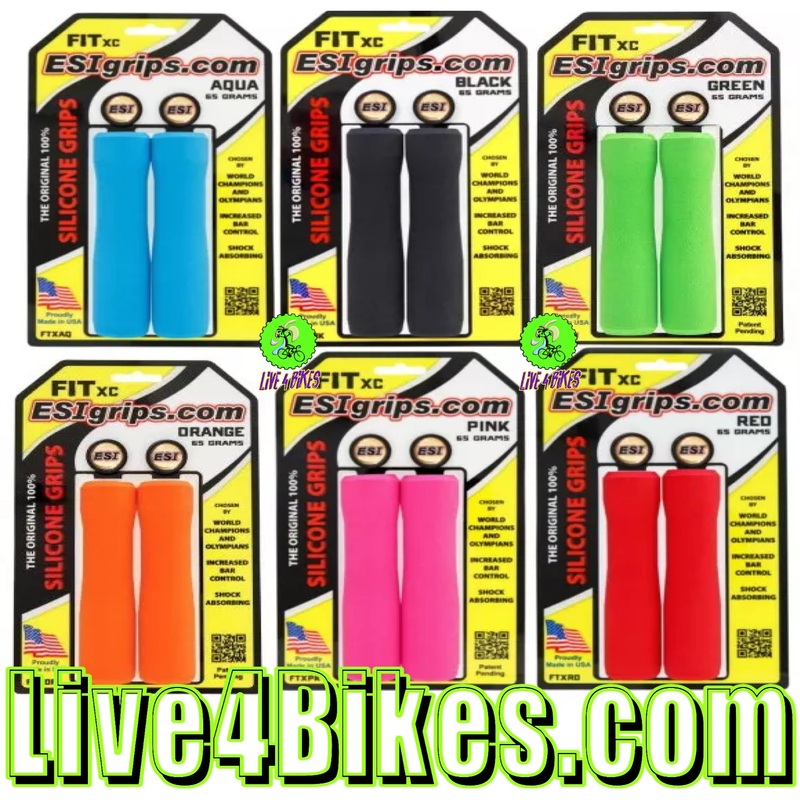 ESI Fit XC Silicone Grips with Plugs 5″ 32/34mm – Multi Colors