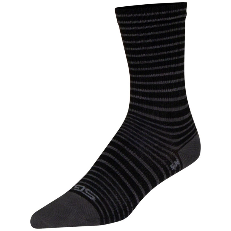 SockGuy SGX Black Stripes Socks – 6 inch, Black, Large/X-Large