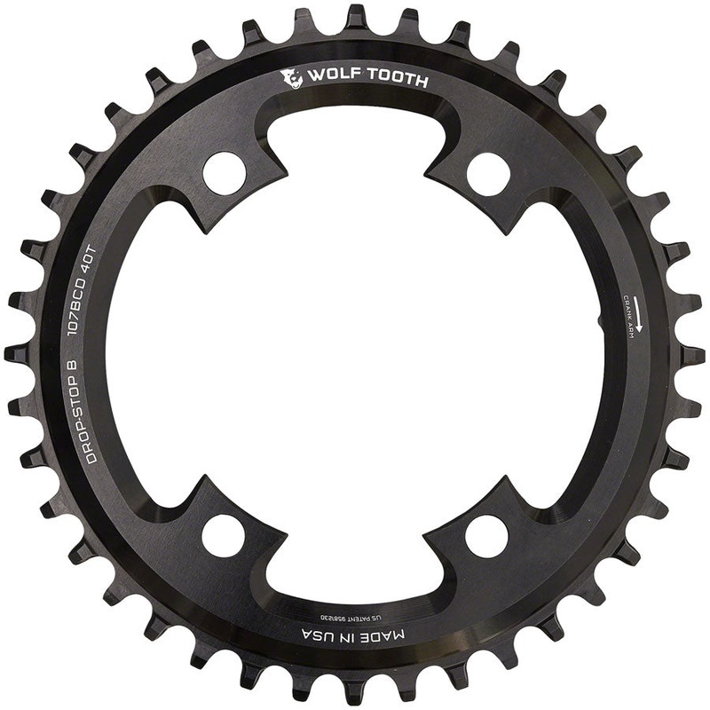 Wolf Tooth 107 BCD Chainring – 36t Compatible SRAM 107 BCD Drop-Stop B 4-Bolt BLK