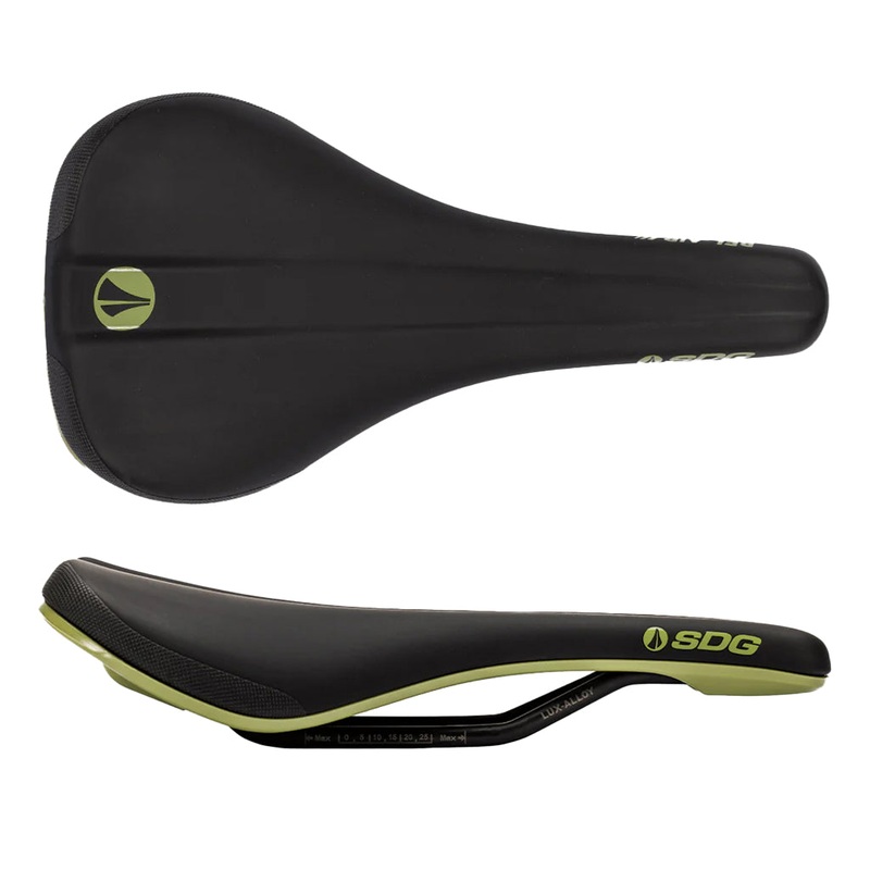 Bike Saddle SDG Bel-Air V3 , Lux Rails, Matte Black/Olive Green