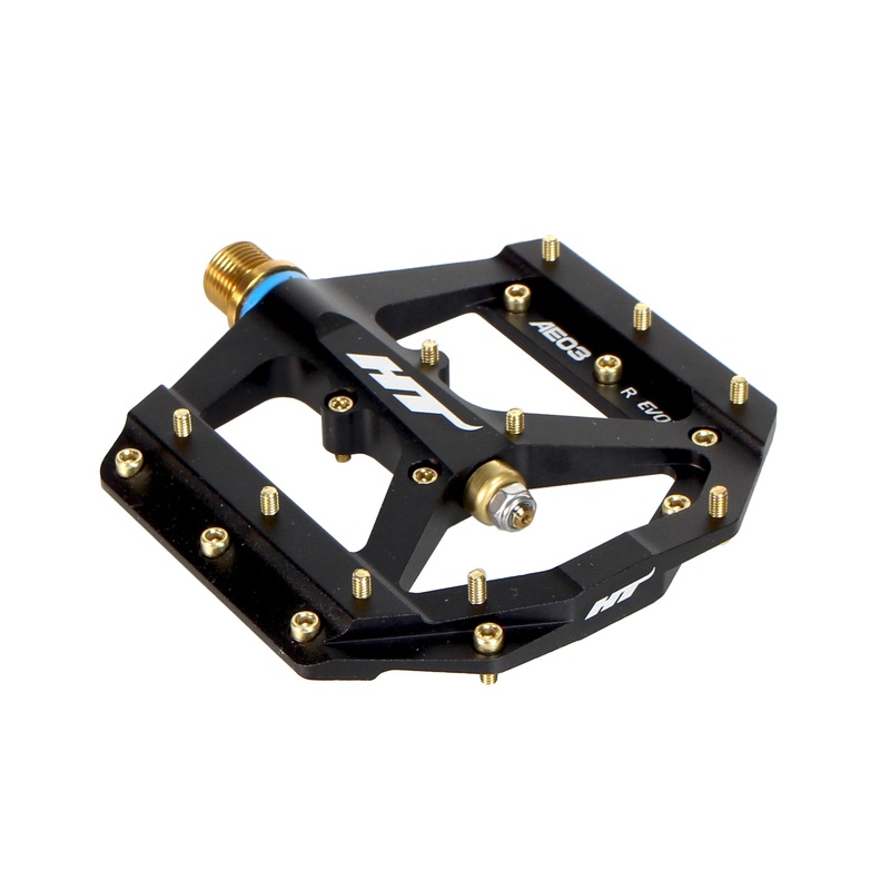 HT Pedals AE03T Evo+ Platform Pedals Ti – Black/Gold