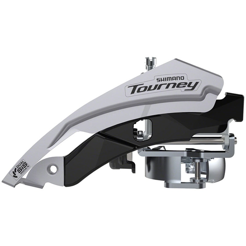 Tourney FD-TY601-L3 Front Derailleur – 6/7/8-Speed Triple Top Swing Dual Pull 31.8/34.9mm 63-66 Chainstay Angle 20t Cap.