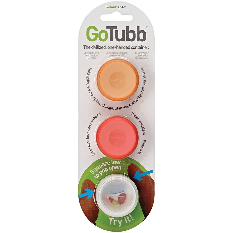 Travel in Style with Humangear Gotubb Small 3-Pack Clear, Orange, and Red Travel Containers