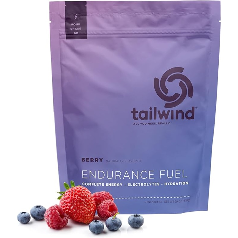 Tailwind Nutrition Endurance Fuel, Electrolyte & Hydration Sports Drink Mix Powder, Gluten-Free, Vegan, Berry, 30 Servings