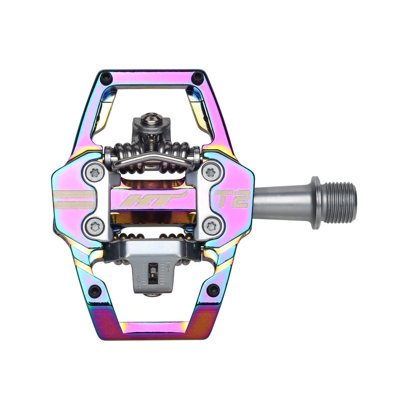 HT Pedals T2 Clipless Platform Pedals CrMo – Oil Slick