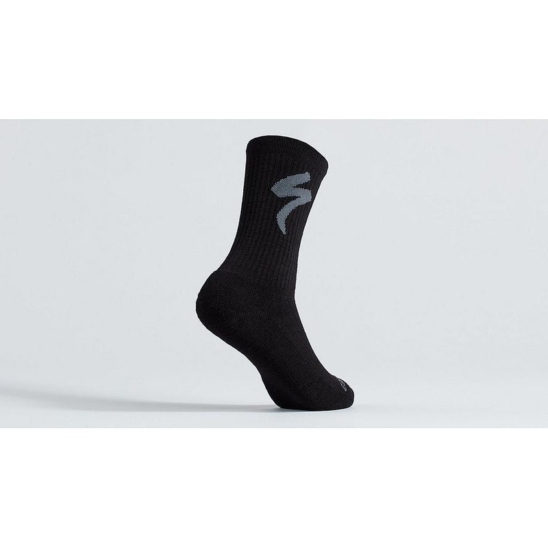Specialized merino midweight tall logo sock black m