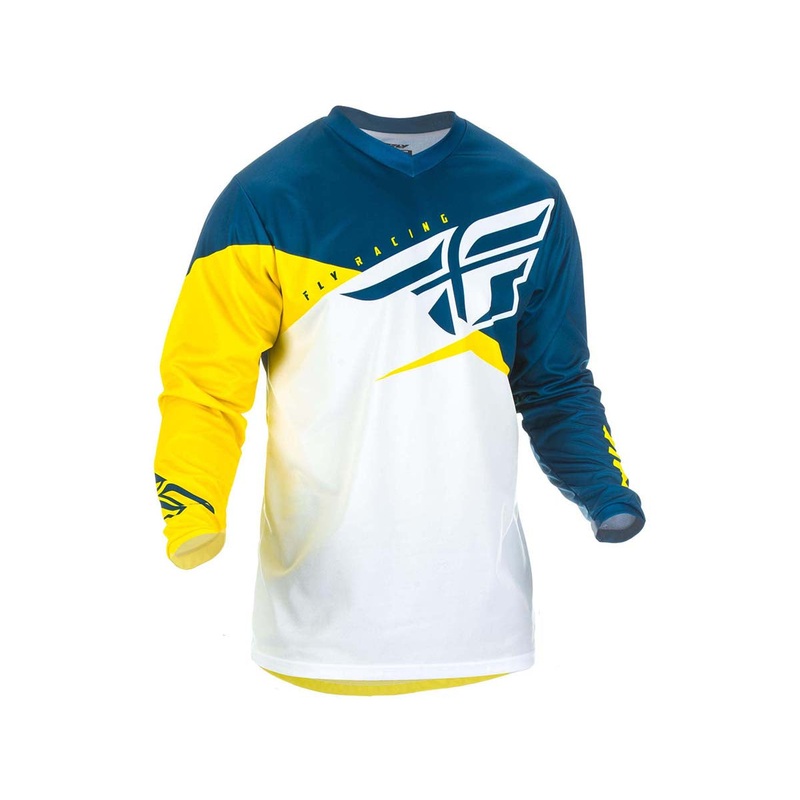 Fly Racing 2019 F-16 BMX Race Jersey-Yellow/White/Navy