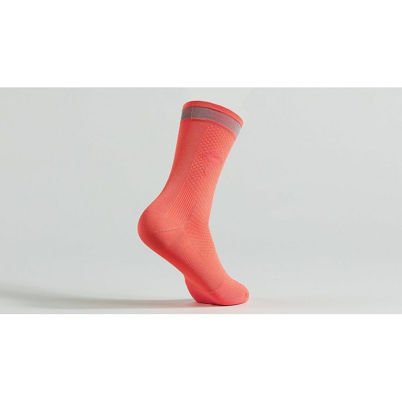 soft air reflective tall sock vivid coral xl