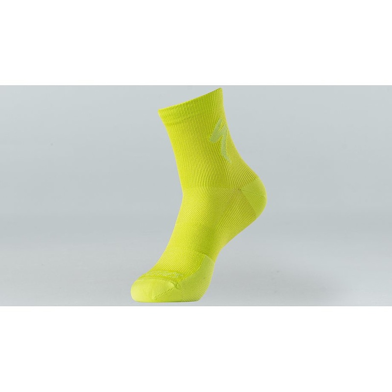 Specialized soft air mid logo sock hyper green l