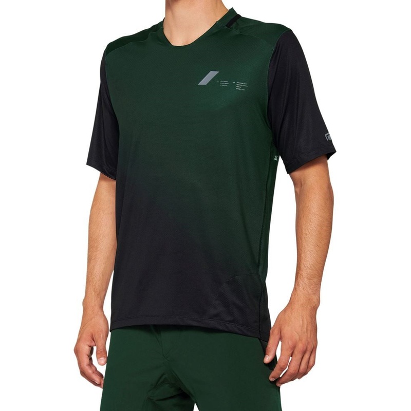 100% Celium Short Sleeve MTB Jersey – Green-Black