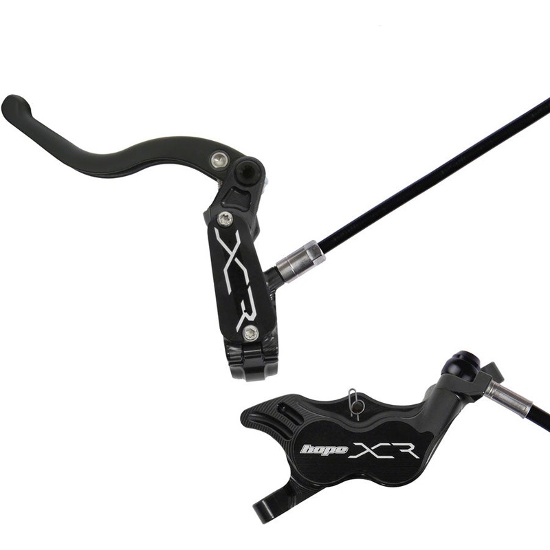 Hope XCR Pro E4 Disc Brake and Lever Set – Front, Hydraulic, Post Mount, Black