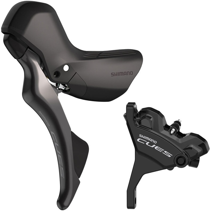 Shimano CUES ST-U6030 Shift/Brake Lever with BR-U6030 Hydraulic Disc Brake Caliper – Left/Front, 2x, Flat Mount Caliper,