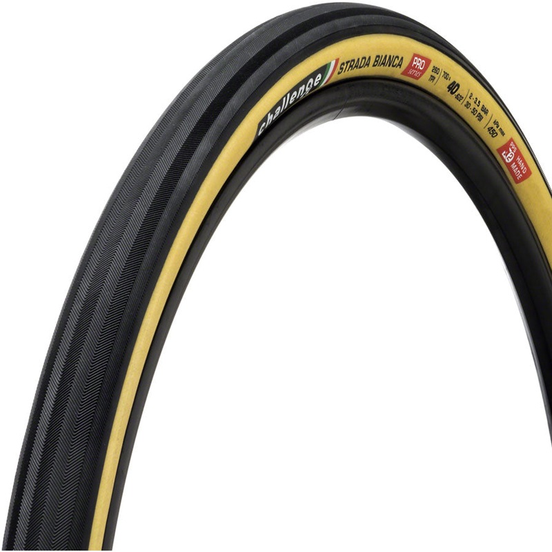 Challenge Strada Bianca Pro Tire – 700 x 40 Clincher Folding BLK/Tan Handmade