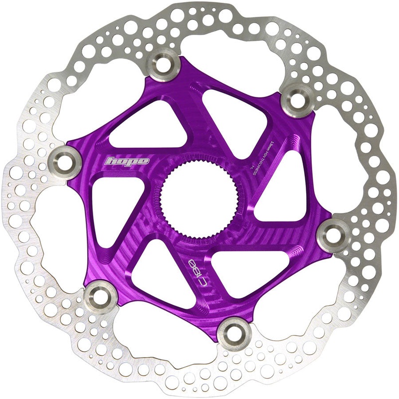 Hope MTB Floating Centre-Lock Disc Brake Rotor – 180mm Center-Lock Purple