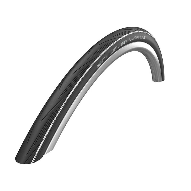 Schwalbe Lugano II Tire 700x25C, Wire, Clincher, Silica, K-Guard, 50TPI, White 11159023