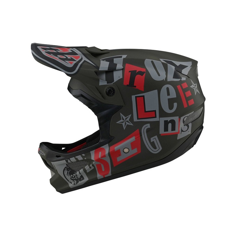 Troy Lee Designs D3 Fiberlite Full Face Helmet – Anarchy – Olive – 2021