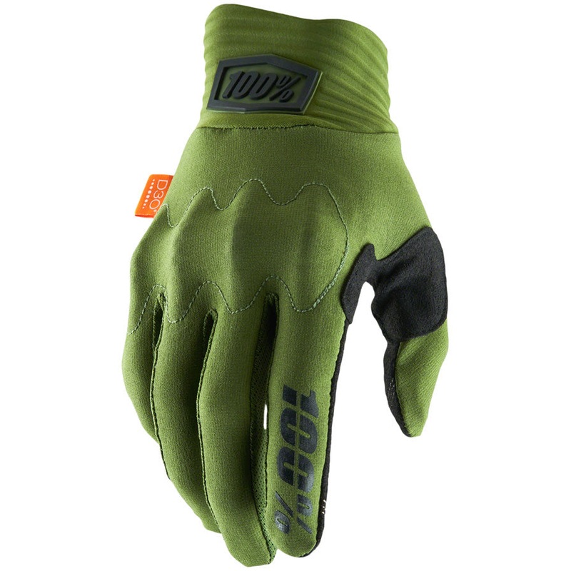 100% Cognito Gloves – Army Green/Black Full Finger Mens Small