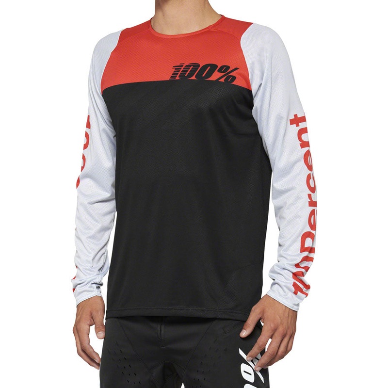 100% R-Core Jersey – Black/Red, Long Sleeve, Men’s, X-Large