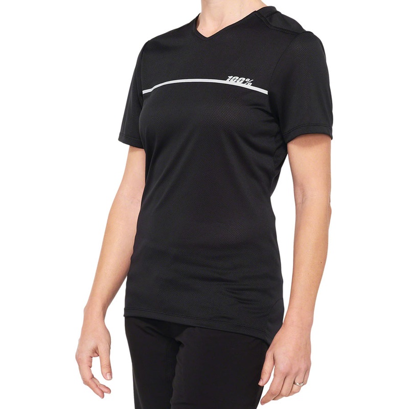 100% Ridecamp Jersey – Black/Gray, Women’s, Short Sleeve, Small