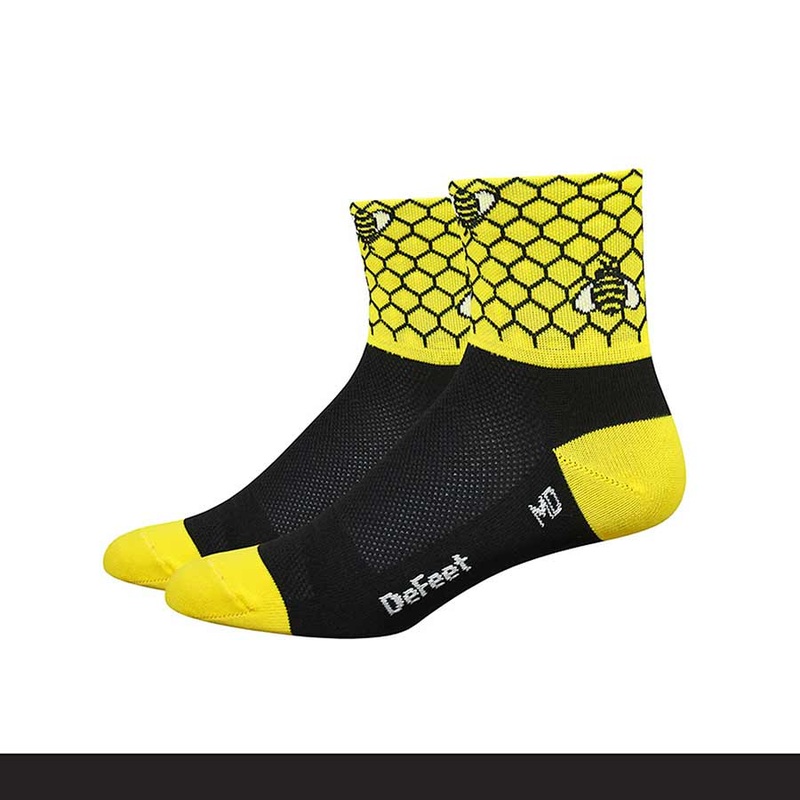 DeFeet Aireator 2-3″ Socks Black/Bright Gold M Pair
