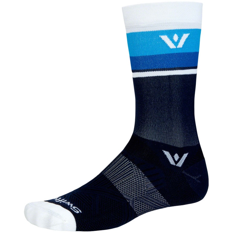 SwiftWick Aspire Crew Socks – Navy/White Small