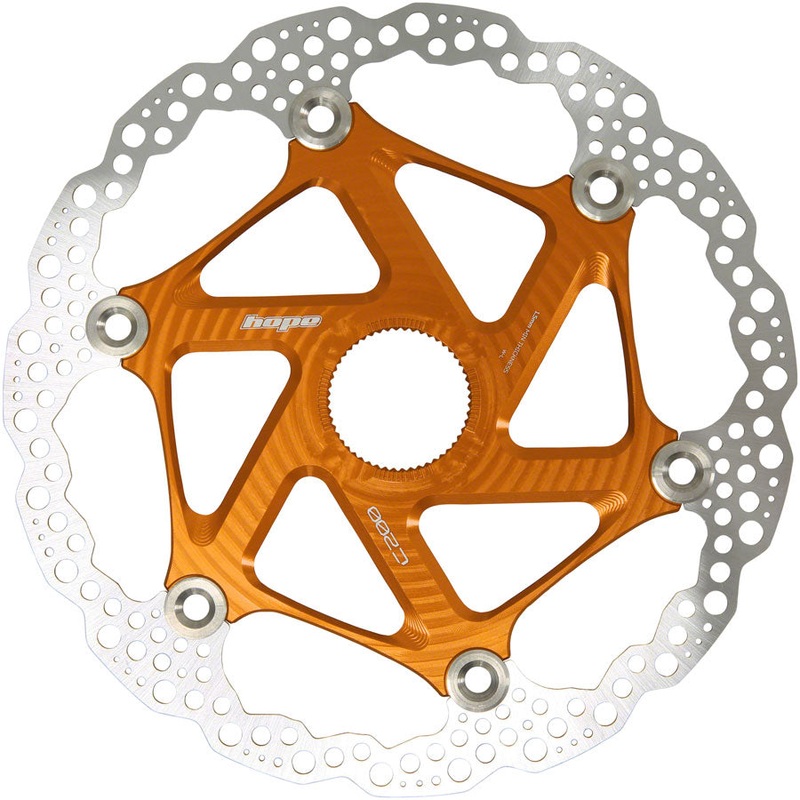 Hope MTB Floating Centre-Lock Disc Brake Rotor – 200mm Center-Lock Orange