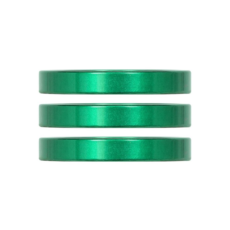 Industry Nine iRiX Headset Spacer, 1-1/8”, Height: 5mm, Aluminum, Green, 3pcs