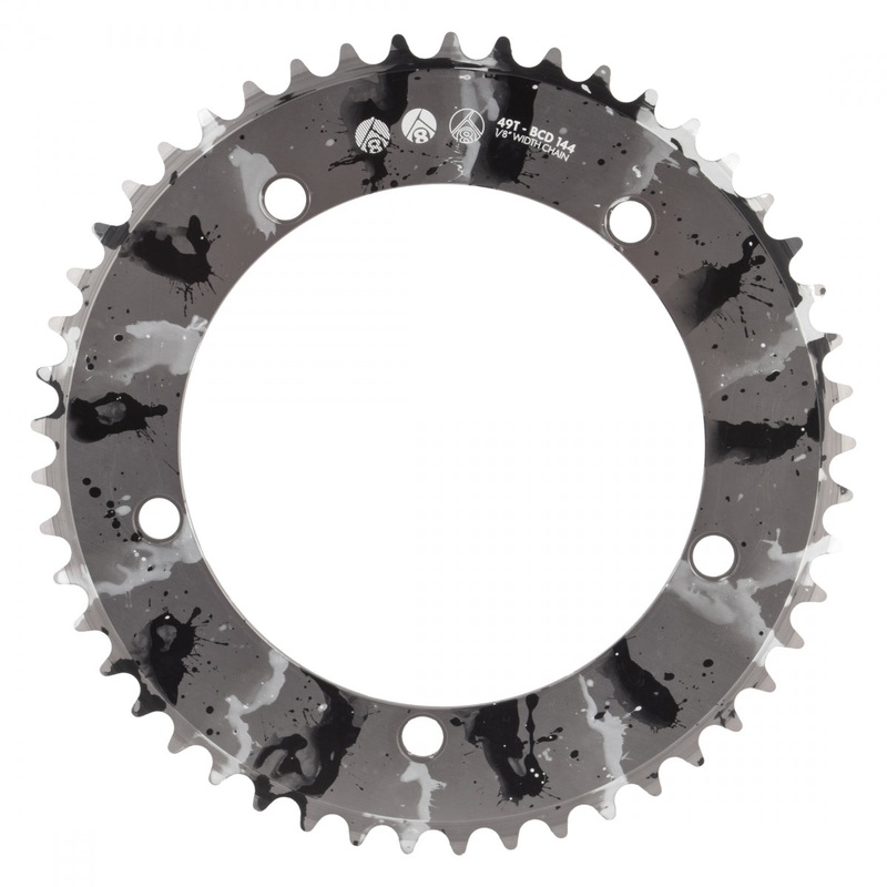 Chainring Or8 Splat Trk 144Mm 49T Aly 1/8 Sl-Ano W/Bk/Wh