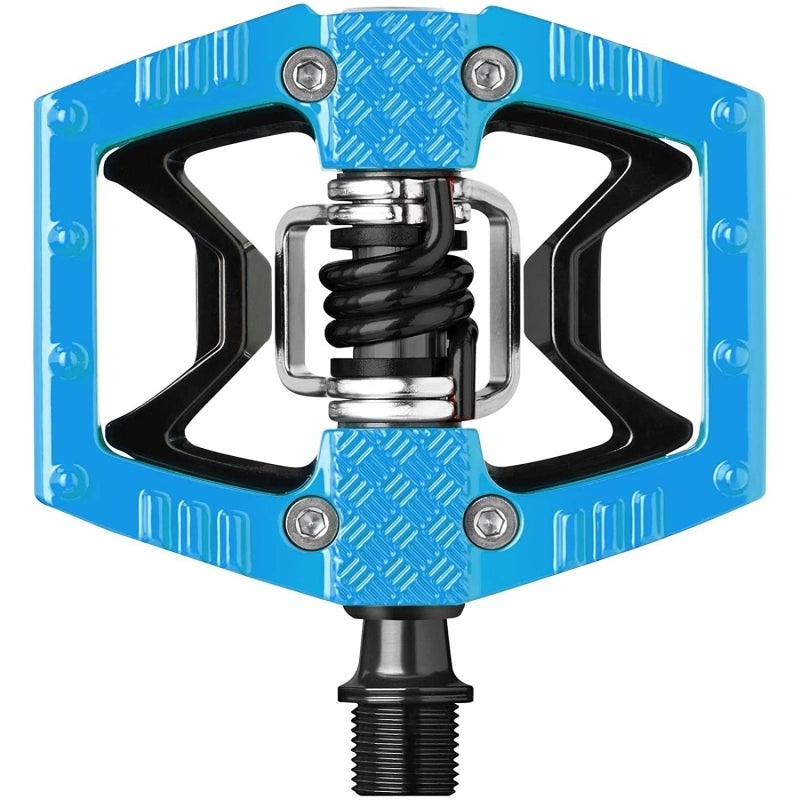 Crankbrothers Double Shot 2 Pedals – Single Side Clipless with Platform Aluminum 9/16 Blue/Black