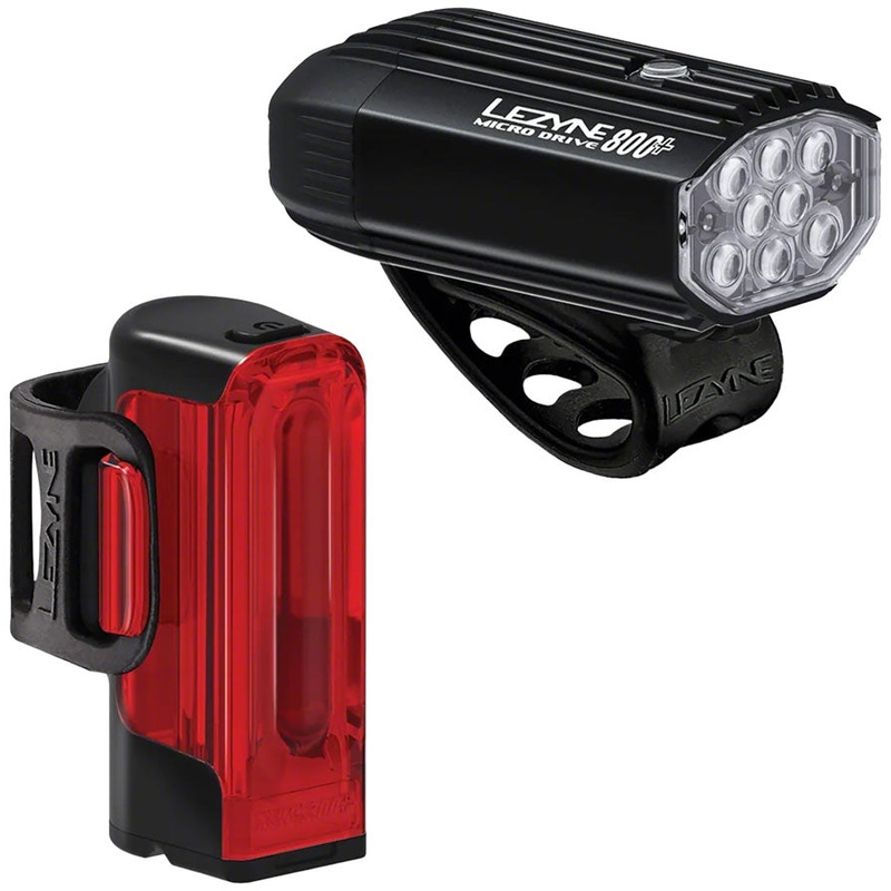 Lezyne MicroDrive 800+/Strip Drive 300+ Headlight/Taillight Set –  Black