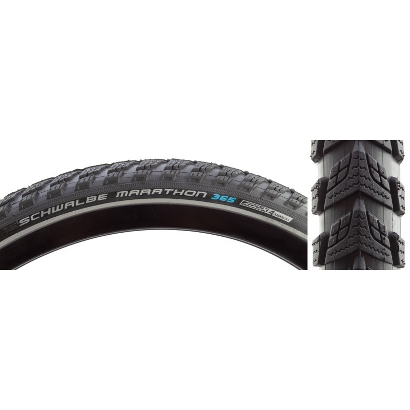 Marathon 365 Tire – 700 x 35 Clincher Wire BLK/Reflective Performance Line GreenGuard Addix 4Season E-50
