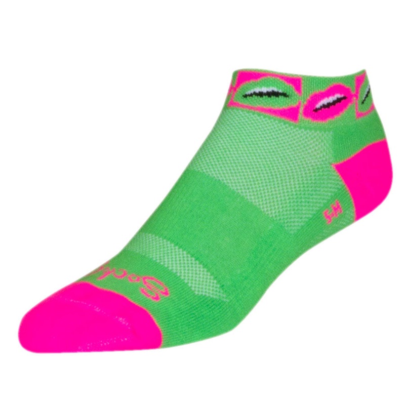 SockGuy Classic Smooch Socks – 1″ Green Small/Medium