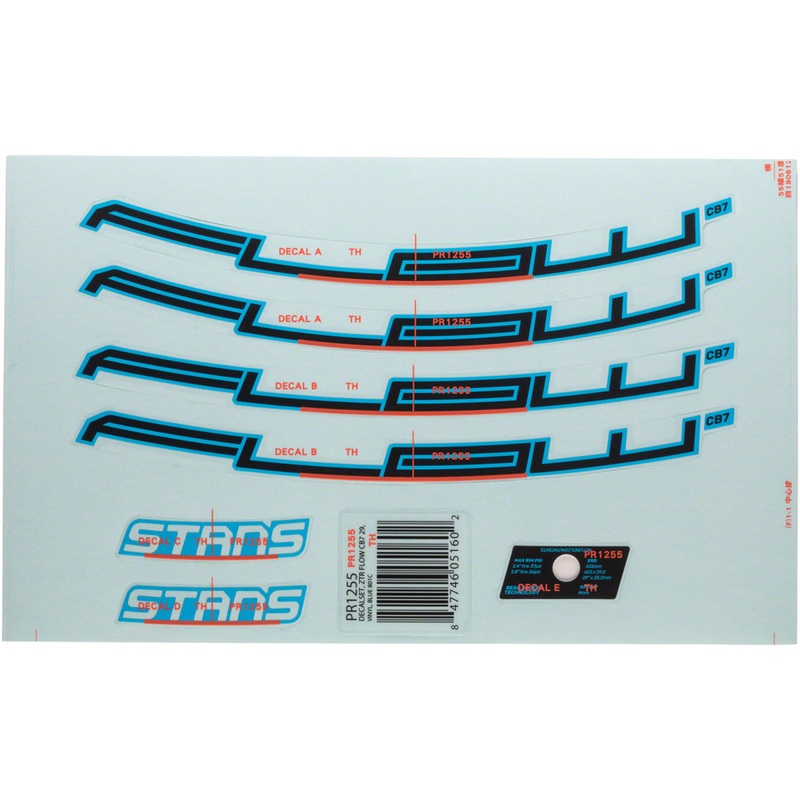 Stans No Tubes Flow CB7 Rim Decal – 27.5″ Blue Set