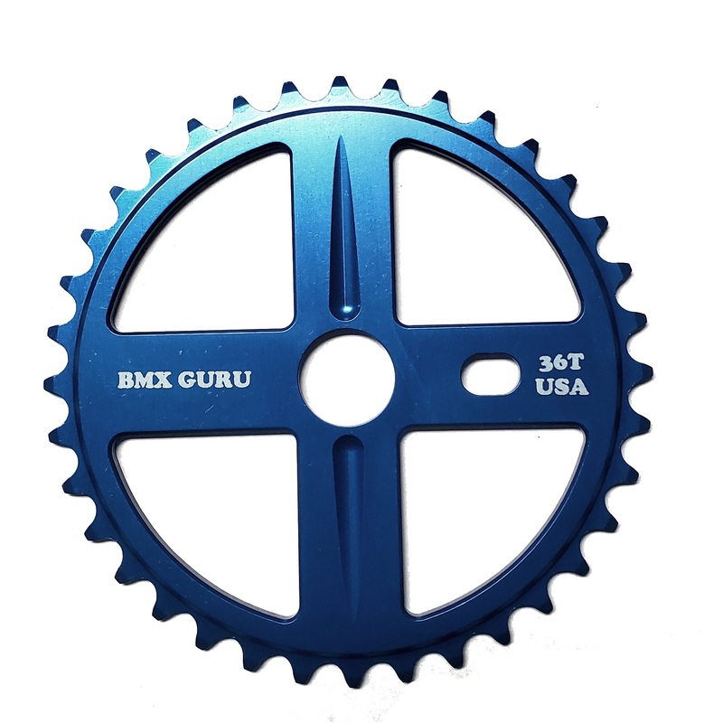 BMXGuru 36t Bolt Drive BMX Aluminum Sprocket / Chainwheel – Blue – USA Made