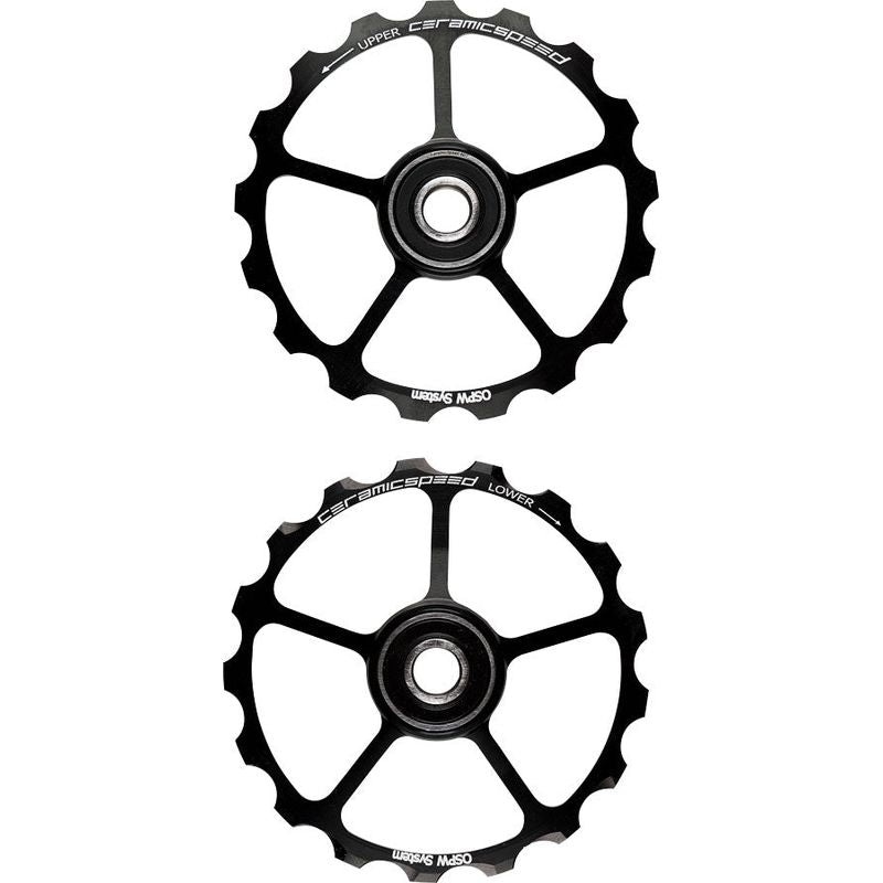 CeramicSpeed Oversized Pulley Wheels – 17 tooth Alloy Wheels Black