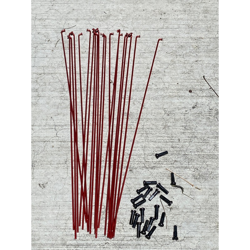 Stacked Stainless steel spokes ED red