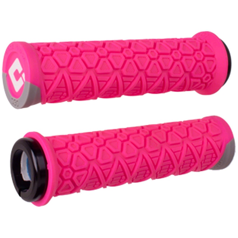 ODI Vanquish Grips – Pink/Gray, Lock-On