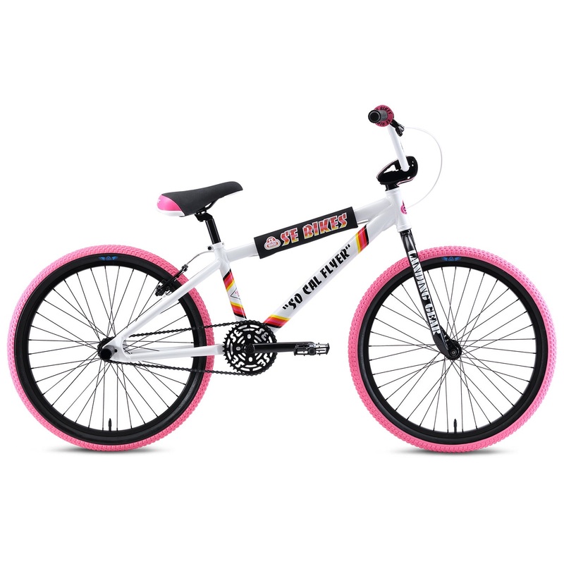 SE Bikes So Cal Flyer 24″ BMX Bike-White/Pink