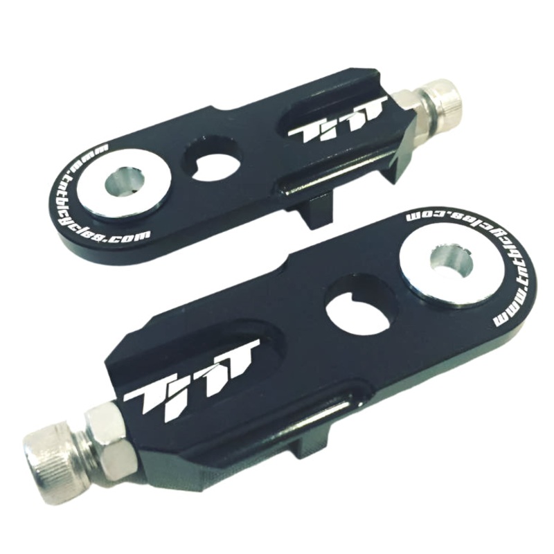 TNT Bicycles 3/8″ BMX Chain Tensioners – Pair – w/ 6mm adapter – Black