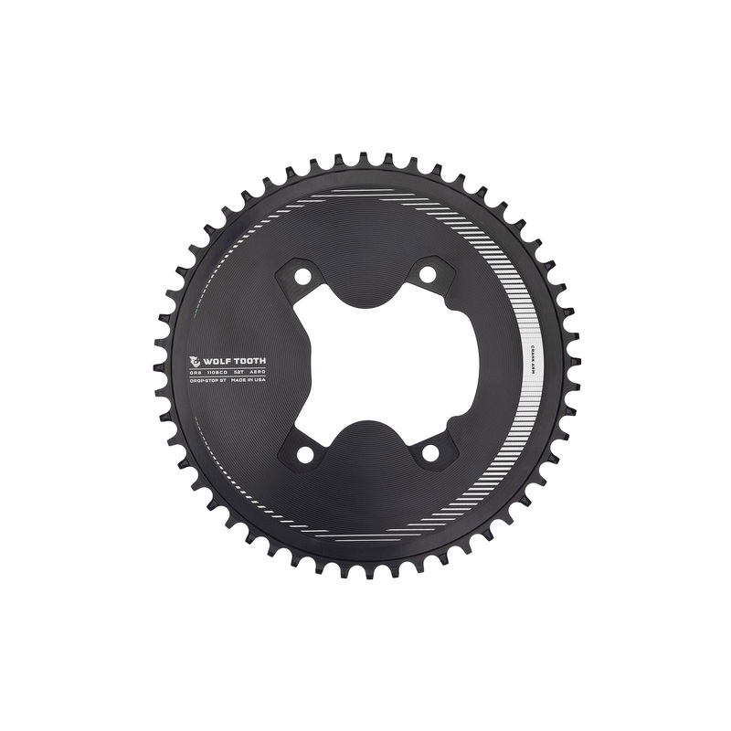 Wolf Tooth Aero Chainrings for Shimano GRX Cranks 110 BCD Asymmetric 4-Bolt